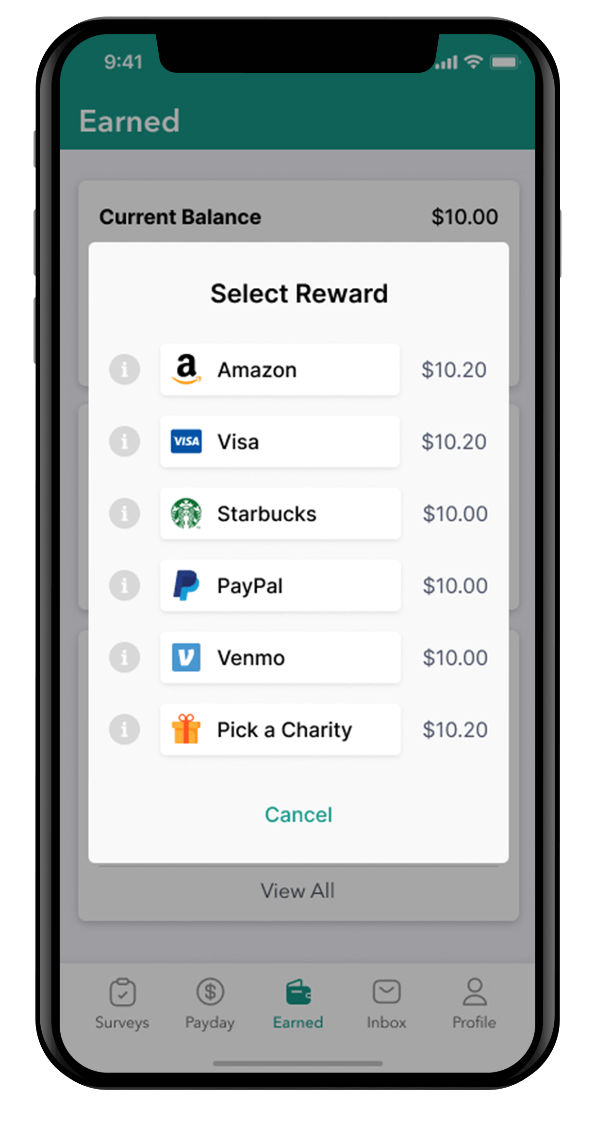 Surveys On The Go - Select Reward